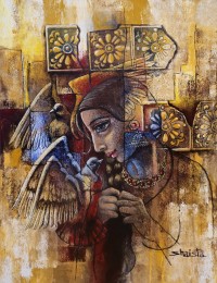 Shaista Momin, Untitled, 18 x 24 Inch, Acrylic on Canvas, Figurative Painting, AC-SHM-050